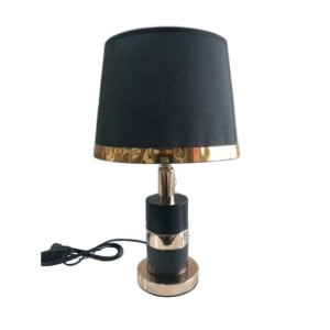 LÚMINARIA ABAJUR DECORATIVA DE MESA COM DETALHES EM METAL BIVOLT