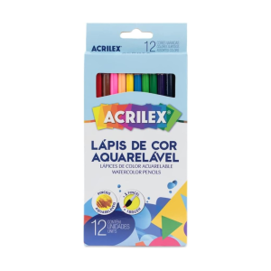 Lápis de Cor Aquarelável 12 Cores com Pincel - Acrilex