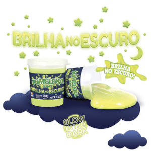 KIMELEKA SLIME BRILHA NO ESCURO ACRILEX 180G 8CMX8CMX8CM 5880440