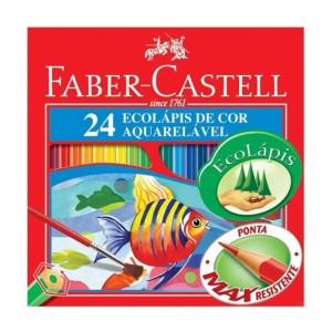 ECOLÁPIS DE COR AQUARELÁVEL FABER CASTELL 24 UNIDADES 21CMX17,8CMX1CM 120224G